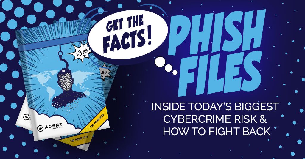 Insider threats include phishing. Explore cybercriminal tricks to stop phishing with our new book represented by a light blue comic panel of a phishing hook and old-fashioned comic book style in light blue on dark blue with facts about cybersecurity in 2020 social media phishing scammers