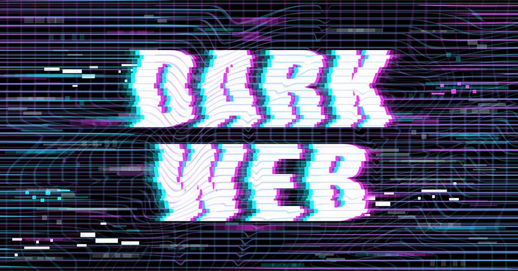 dark web economy represented by the words dark web in white on a black background blurred like a faint tv transmission